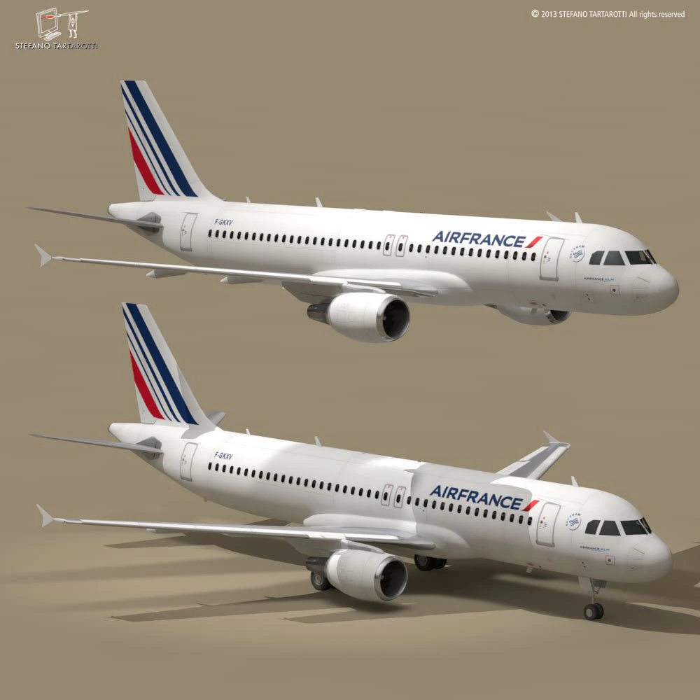 a320-200 airfrance 3D Model .c4d .max .obj .3ds .fbx .stl .blend 