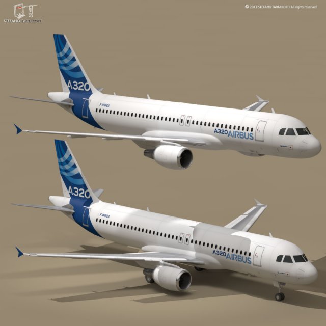 a320-200 airbus 3D Model .c4d .max .obj .3ds .fbx .stl .blend 