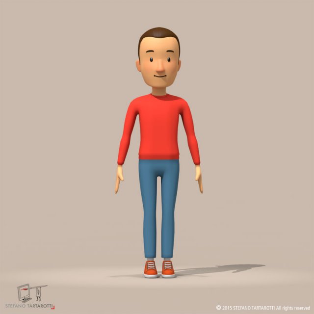 cartoon man 3D Model .c4d .max .obj .3ds .fbx .stl .blend 