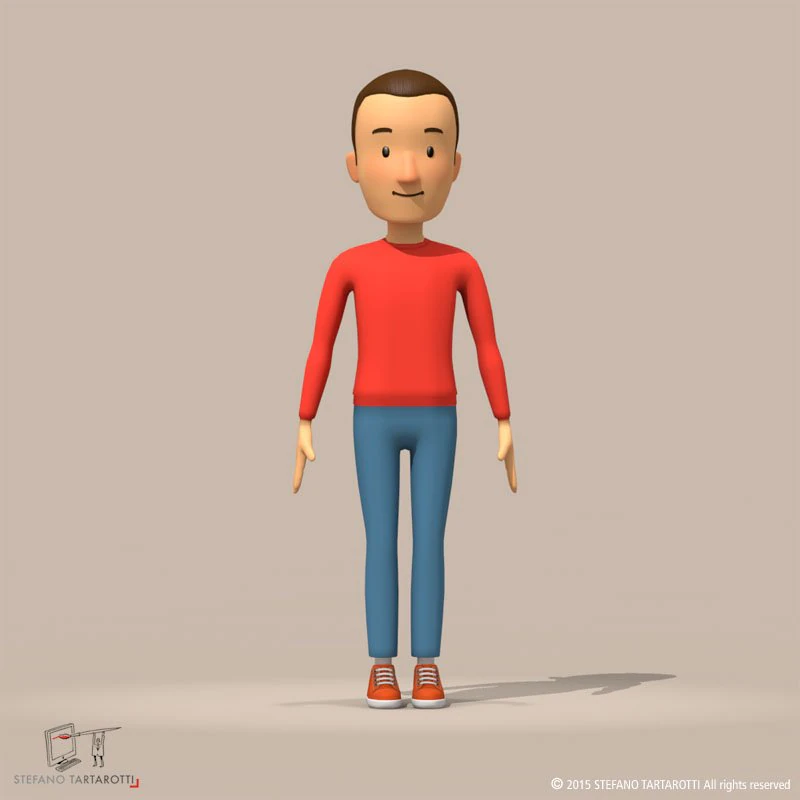 cartoon man 3D Model .c4d .max .obj .3ds .fbx .stl .blend