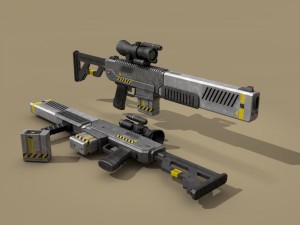 sci fi battle rifle 3D Model