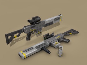 sci fi battle rifle 3D 模型