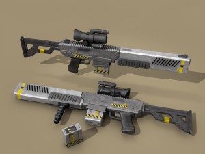 sci fi battle rifle 3D 模型