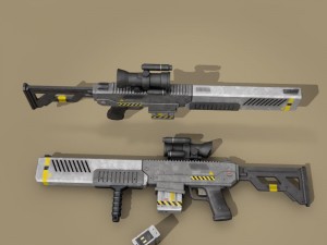 sci fi battle rifle 3D 模型