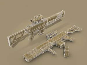 sci fi battle rifle 3D Model