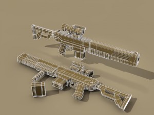 sci fi battle rifle 3D 模型
