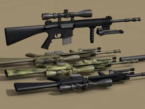 fucile da cecchino mk12 Modello 3D