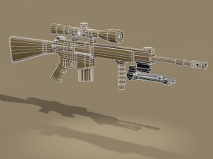 mk12 sniper rifle Modelo 3D