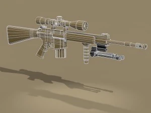 fucile da cecchino mk12 Modello 3D