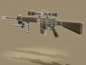 fucile da cecchino mk12 Modello 3D