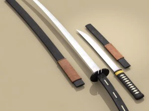 katana ve vakizaşi 3D Model