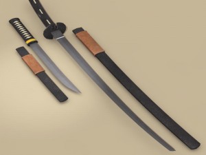 katana and wakizashi Model 3D