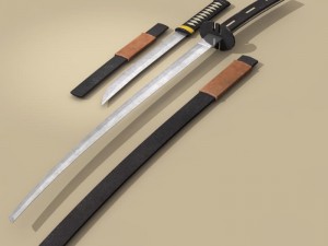 katana and wakizashi Model 3D