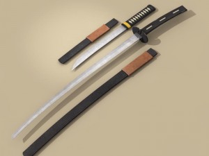 katana and wakizashi Model 3D