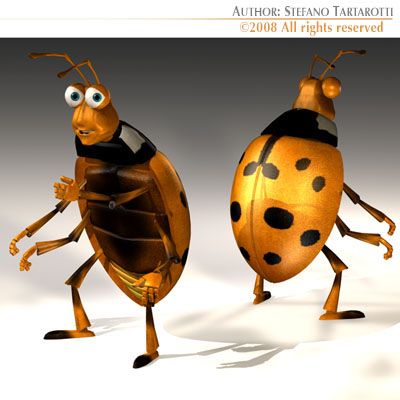 ladybug cartoon 3D Модель .c4d .max .obj .3ds .fbx .stl .blend 