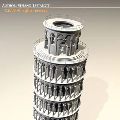 pisa tower 3D Model .c4d .max .obj .3ds .fbx .stl .blend 