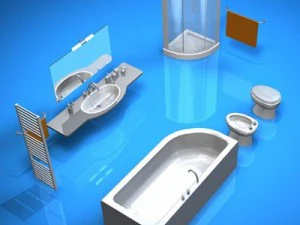 элементы ванной комнаты 3D Модель