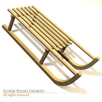 snow sled 3D Model .c4d .max .obj .3ds .fbx .stl .blend 