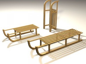 snow sled Modello 3D