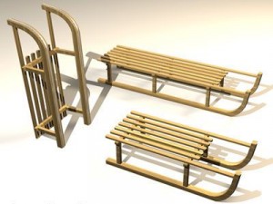 snow sled Modello 3D