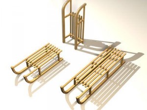 snow sled Modello 3D