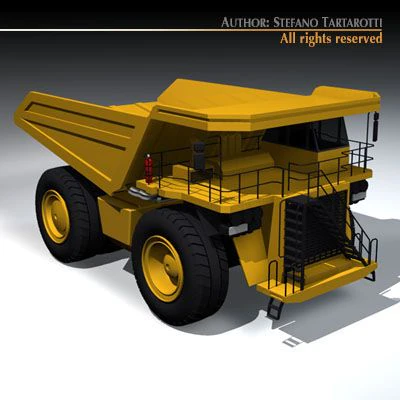 mine dumper truck 3D Model .c4d .max .obj .3ds .fbx .stl .blend