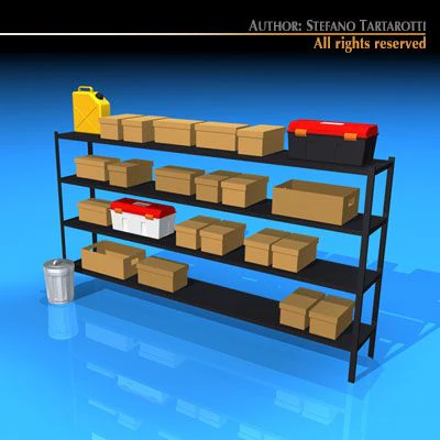 garage shelves 3D Model .c4d .max .obj .3ds .fbx .stl .blend 