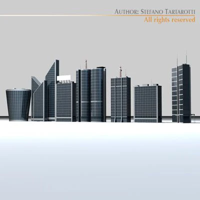 skyscraper collection 3D Model .c4d .max .obj .3ds .fbx .stl .blend