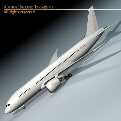 b787 dreamliner 3D Model .c4d .max .obj .3ds .fbx .stl .blend 