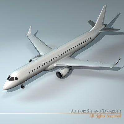 embraer 195 3D 模型 .c4d .max .obj .3ds .fbx .stl .blend 