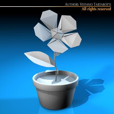 paper flower Modèle 3D .c4d .max .obj .3ds .fbx .stl .blend 