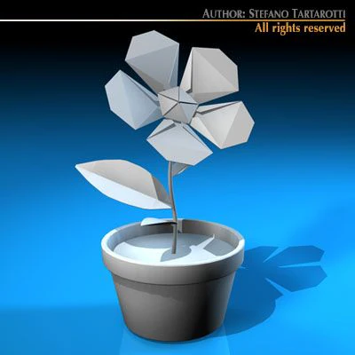 paper flower 3D Model .c4d .max .obj .3ds .fbx .stl .blend 