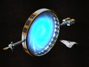 stargate with sci-fi shuttle 3D 模型