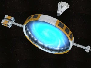 stargate with sci-fi shuttle 3D Model