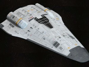 stargate with sci-fi shuttle 3D Model