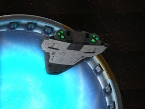 stargate with sci-fi shuttle 3Dモデル