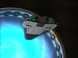 stargate with sci-fi shuttle 3D Model
