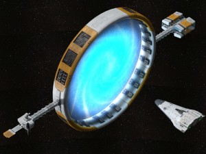 stargate with sci-fi shuttle 3Dモデル