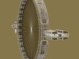 stargate with sci-fi shuttle 3Dモデル