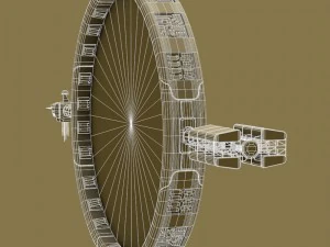 stargate with sci-fi shuttle 3D Model