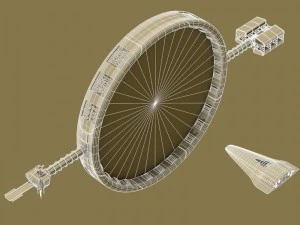 stargate with sci-fi shuttle 3D Model