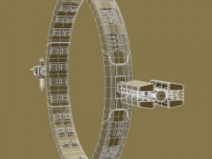 stargate with sci-fi shuttle 3Dモデル