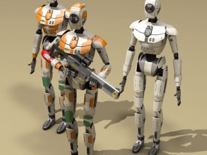 sci-fi droid 3D 模型