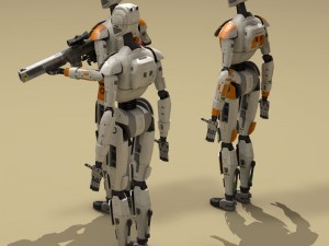 sci-fi droid 3D 模型