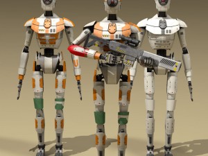 sci-fi droid 3D 模型