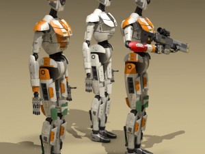 sci-fi droid 3D 模型
