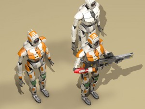 sci-fi droid 3D 模型