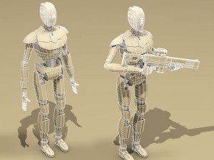 sci-fi droid 3D 模型