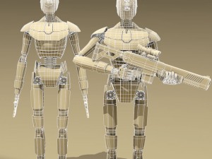 sci-fi droid 3D 模型
