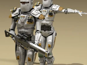 sci-fi female armoured soldier 3D Model